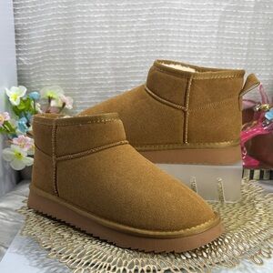 (W9)Women's suede winter boots, comfortable winter boots with faux lining,42/10W